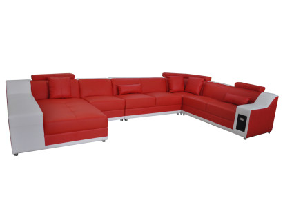 Wohn Leder Landschaft -sofa USB:llä, pehmustettu sohvakalusto, istuinsohvat, uudet kalustot