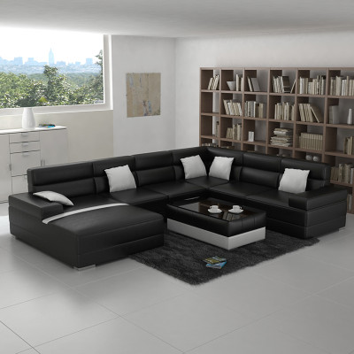 Johtava sofa Couch Asuinalue Kulmasohva Kulmagarnituuri Design Moderni sova U-muotoinen USB