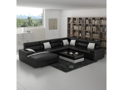 Johtava sofa Couch Asuinalue Kulmasohva Kulmagarnituuri Design Moderni sova U-muotoinen USB