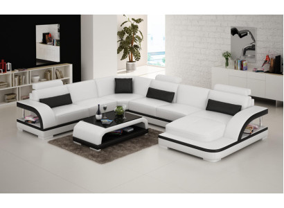Johtajien sohva Couch Wohnlandschaft Kulmasohva Kulmagarnituuri Design Moderni sohva USB:lla