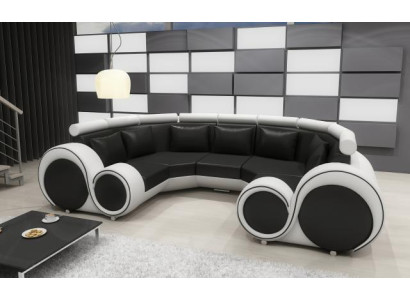 XXL Asuinalue Nahkasohva Design Tyynyverhoilu Sofasarja Kulmasohva Iso sohva +USB