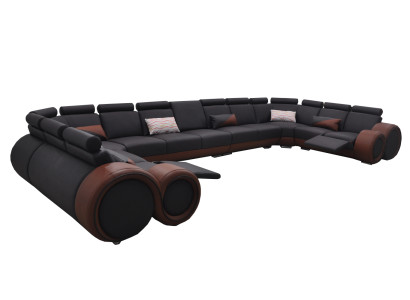 XXL-sohva Big Eck kulmasohva Nahka-ekkaussohvisto Maastomalli Kulmapohjalla Upholstered olohuone