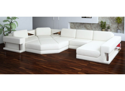 Asumisympäristö Design Kulmasohva Nahka Kulma U-muotoinen Sofa Sohva Verhoilu Garnituuri Uusi