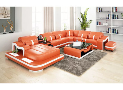 Design Kulmasohva U-muotoinen olohuonekalusto designer-sofa nahkasohva nurkkasohvaryhmä pehmuste