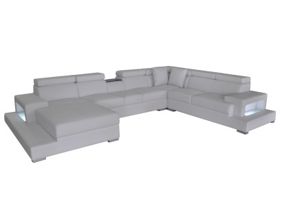 Design Nahka Päällystetty Istuin Huone Kulma Olohuone Sofa Couch XXL Suunnittelija