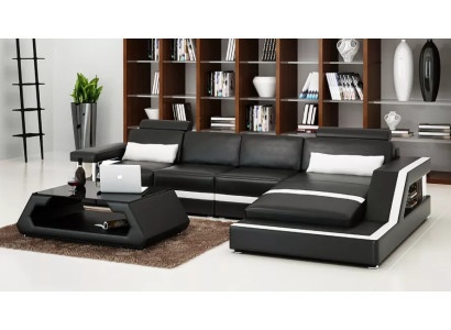 Kulmasohva Pehmustettu Nahkasohva Kulmasohva L-muotoinen Moderni Sofa Asuinalue