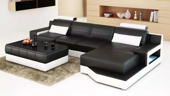 Kulmasohva L-muotoinen moderni sofa nahkasohva kulmasohva pehmustettu design-sofa