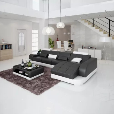 Kulmasohva L-muotoinen moderni sofa nahkasohva kulmasohva istuinalue