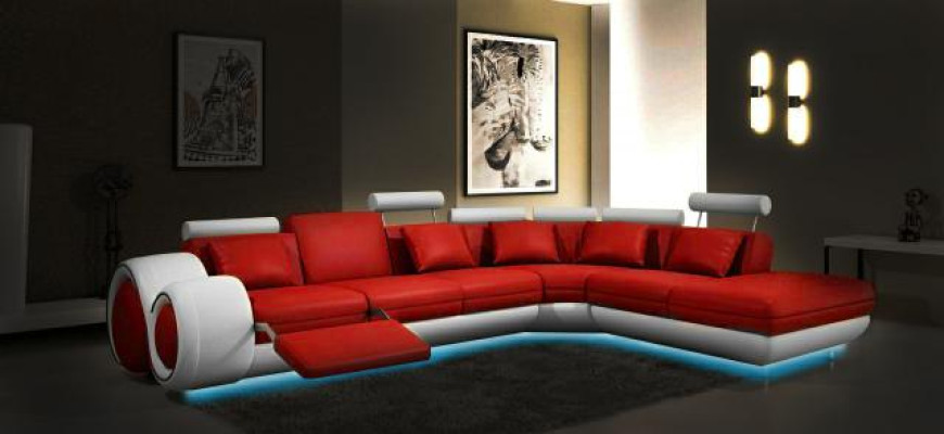 LEDERSOFA USB:n kanssa NAHKAISTUIN SOFA SARJA SOFA ISTUIN ASUTUSMAISEMA Berliini V UUSI