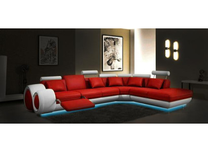 LEDERSOFA USB:n kanssa NAHKAISTUIN SOFA SARJA SOFA ISTUIN ASUTUSMAISEMA Berliini V UUSI
