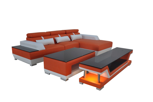 Johtava sohvakokonaisuus moderni L-muotoinen kulmasohva chaise-longue -asettelu