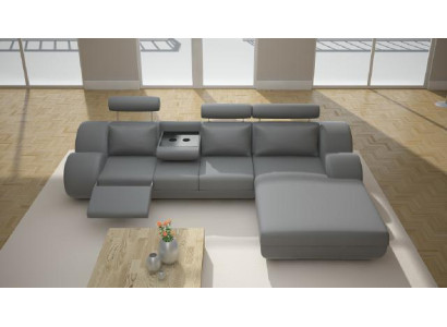 Suunnittelija Garnituuri Olohuonekalusto Kulmasohva Sofa USB Pehmuste Nahkasohva Soivat Harmaa