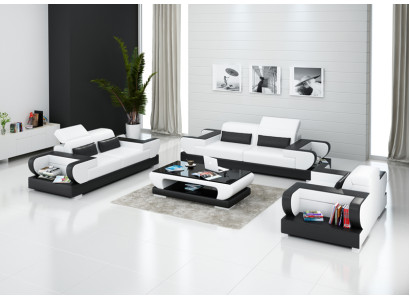 Johtava sohva Couch asuinmaisema 3+2+1 istuin Garnituuri design moderni sohva USB:lla