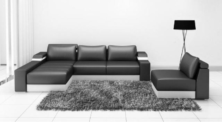 Ecksofa Eck Sofa USB-tyyny nahka sohvasarja olohuoneen istuinalue chaise longue