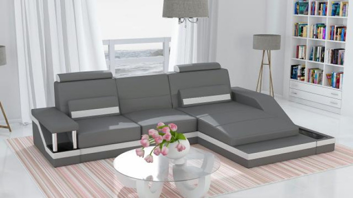 Kulmasohva Garnituuri Nahka Tekstiili Kangas Olohuonekalusto Sofa USB Uusi Mittatilaustyö