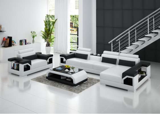 Johtava sohvakokonaisuus Kulmasohva Nojatuoli Sofa Garnituuri Moderni muotoilu Sofa + USB