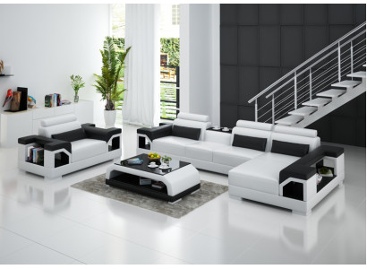 Johtava sohvakokonaisuus Kulmasohva Nojatuoli Sofa Garnituuri Moderni muotoilu Sofa + USB
