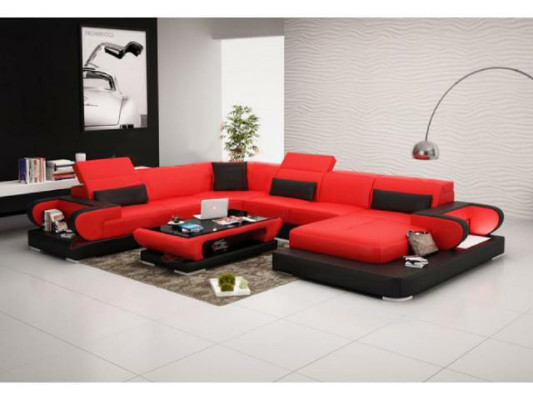 Sofa Eckcouch Couch Funktionssofa + USB U-muotoinen keinonahka beige nukkumistoiminto
