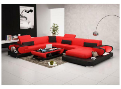 Sofa Eckcouch Couch Funktionssofa + USB U-muotoinen keinonahka beige nukkumistoiminto