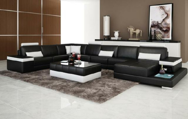Asumisaluetta Couch Tyyny Kulma Garnituuri Designer Nahkasohva Iso sohva USB:lla