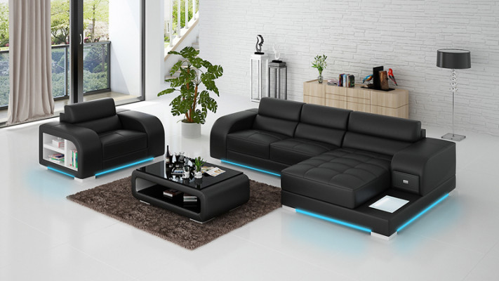 Johtajansohva USB-sohva Asuinalueen kulmasohva + Nojatuoli Garnituuri Designsofa Uusi