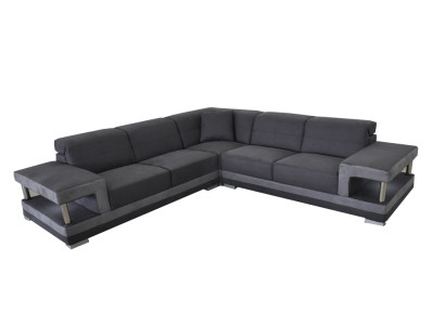 Leder Eck -sofa USB-tyynyineen, luksusmökki kulmasohva-asetelma, sohvat ja vuodesohvat