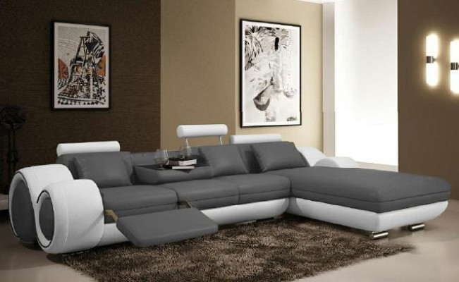 Ecksofa USB-kulmasohva Nahkasohva Sofasarja Mittatilaustyönä