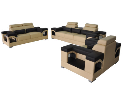 3+2+1 Kulmasohva Nahka Sofa Istuinkalusto Soffa Soffat Olohuonekalusto