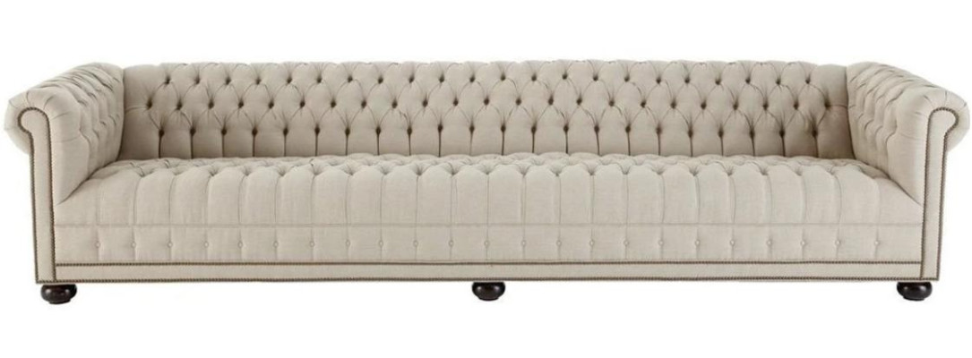Creme Chesterfield olohuoneen neljän hengen sohva Design-sohva Huonekalut kangassohvat
