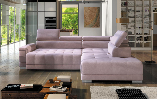 Kulmasohva L-muotoinen sohva Asuinalueen sohva Kulmasohva Design Moderni sohva Kangas Uusi Pinkki