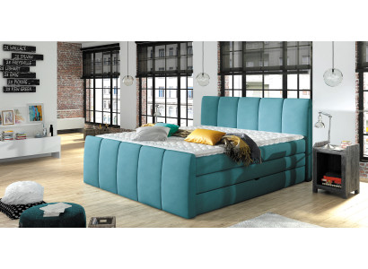 Boxspring-sänky Sängyt Sininen 180x200 Nukkumis Huone Tekstiili Hotellisänky Pehmuste Design