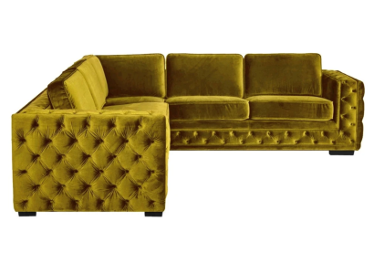 Chesterfield Samt Kulmasohva Sova Vuodesohva Verhoilu Kulmapohjue Olohuone Sohteet Keltainen