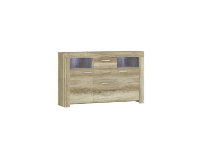 Kommode SK155 Kommoden sivukaappi kaappi 2 ovea MDF-puukaappi 4 laatikkoa