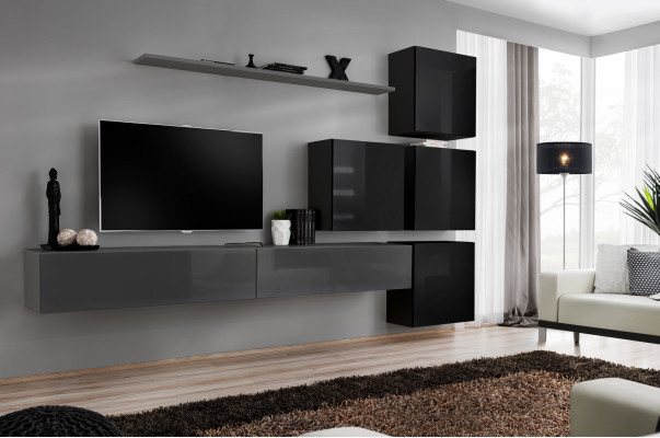 Wohnwald-sarja 7-osainen sisustus Luxury TV-teline moderni olohylly Design