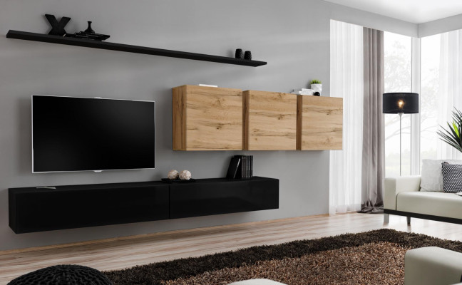 Kompletti Set 7-osainen TV-taso Sideboard Olohuonekalut Moderni Sisustus