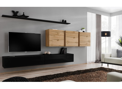 Kompletti Set 7-osainen TV-taso Sideboard Olohuonekalut Moderni Sisustus