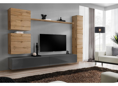 Suunnittelija Braun 3x seinäkaappi puuhuonekalut luksus setti TV-taso