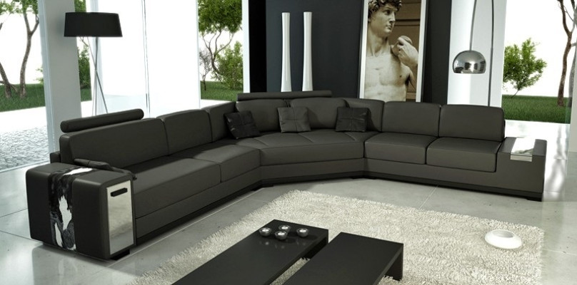 Asumisympäristö Pyöreä Kulmasohva Nahka Pyöreä Sofasarja Sofa Kulma + USB