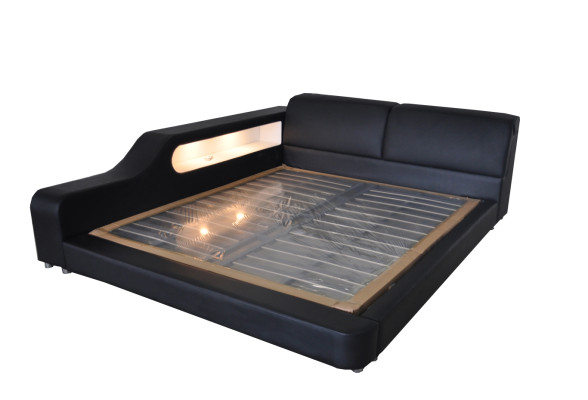 Design Bett XXL Suuret Sängyt Nahka Hotelli 180x200 Monitoimihylly USB Tyyny