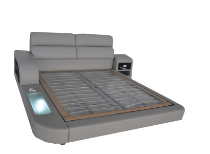 Luxus Nahka Päätyynyt Sänky USB Kaksinkertainen Moderni 140/160/180/200 Sänky LB8805