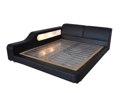 Suunnittelu Bett Nahkapäällysteinen Sängyt Hotelli XXL Big 200x200cm Monitoimihylly USB