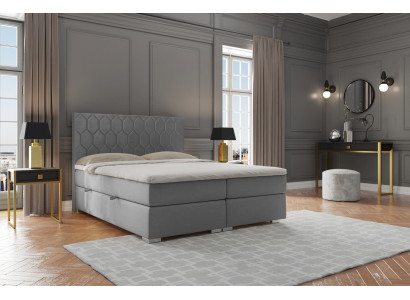 Boxspring-sänky Hotelli Kaksio 180x200cm Luksus Sängyt Vuodefunktio Laatikkoharmaa
