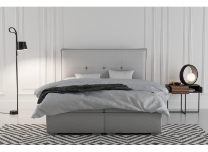 Boxspring-patja hotelli tupla tekstiili harmaa luksus sänky verhoiltu sängynlaatikko toiminto