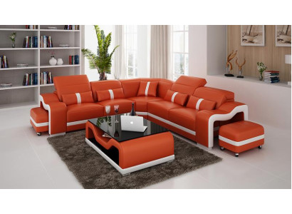 Design Kulmasohva Sofa Nahka Kulma L-muotoinen Istutuskokonaisuus Tyynykehyksinen Kulmaohjelma