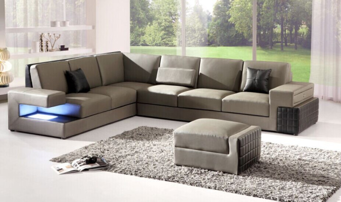 Moderni Kulmasohva Istuinverhoilu Nahka Design Sofa Garnituuri Olohuonekalusto