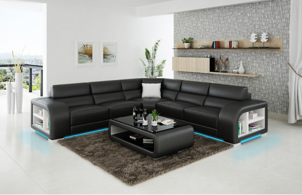 Johtava sohva Couch Asuinalue Kulmasohva Kulmagarnituuri Design-sohva USB Mittatilaustyö