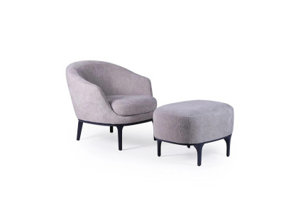 Olohuoneen setti 2-osainen nojatuoli jakkaranen Design Moderni istuinmöbelit