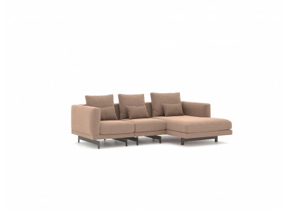Muotoiltu beige kulma-istuinsohva verhoiltu olohuonekalusto sohva