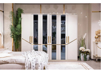 Vaatekaappi Puu Beige Kulta Moderni 270 cm