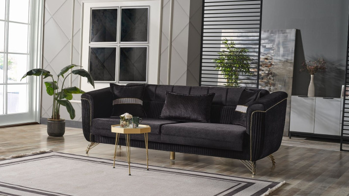 Edles Dreisitzer-sova Moderni 3-paikkainen tyylikäs sova 228 cm ruskea huonekalu